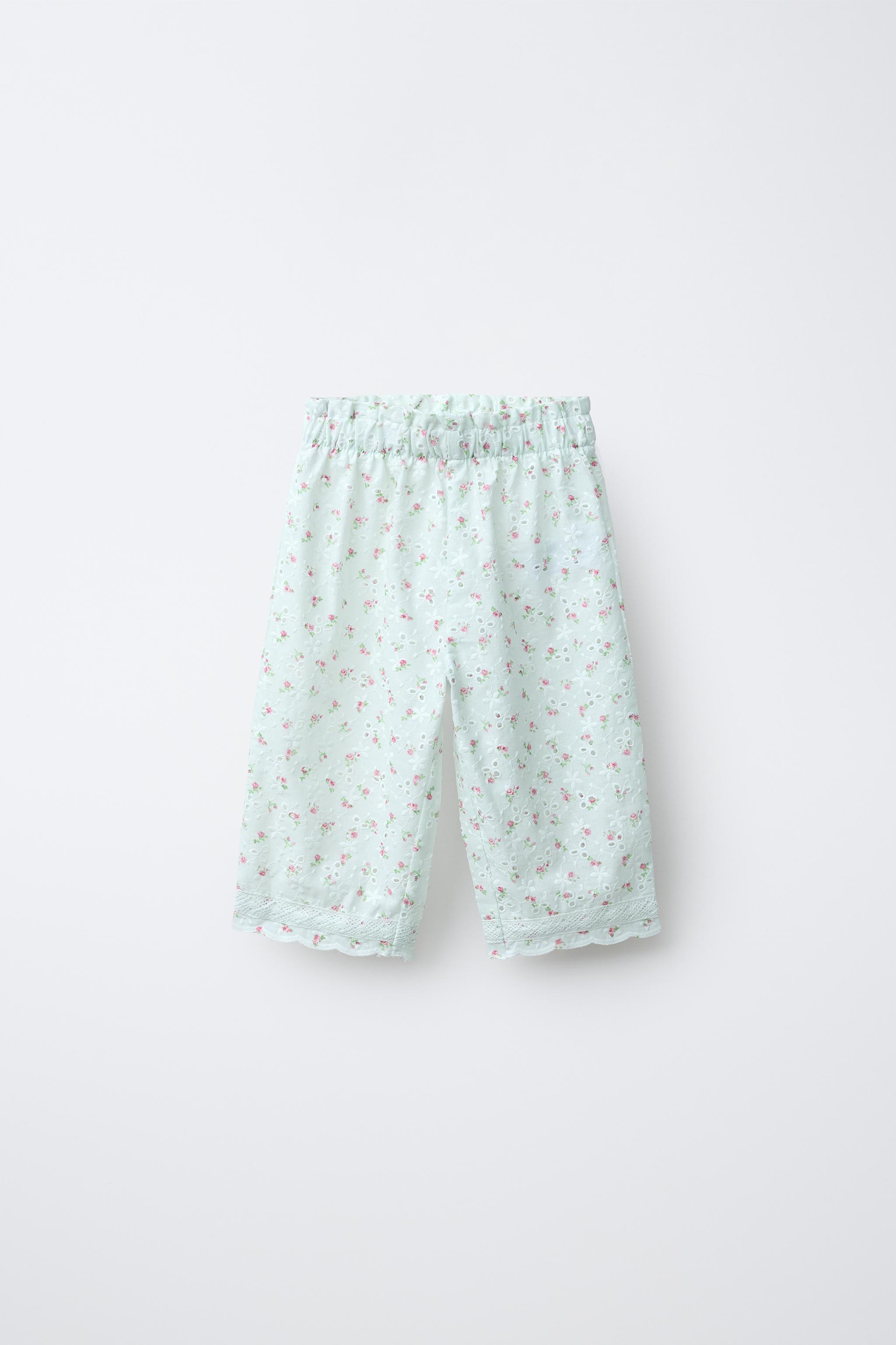 JUPE-CULOTTE BRODÉE SUISSE IMPRIMÉE FLEURS